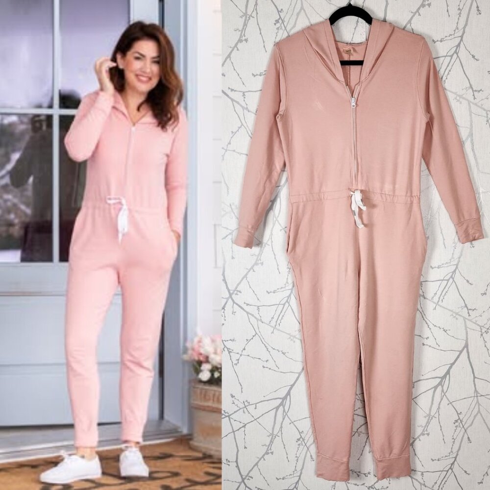 Smash & Tess Pink Bamboo Cotton Blend Jilly Jogger Jumpsuit
